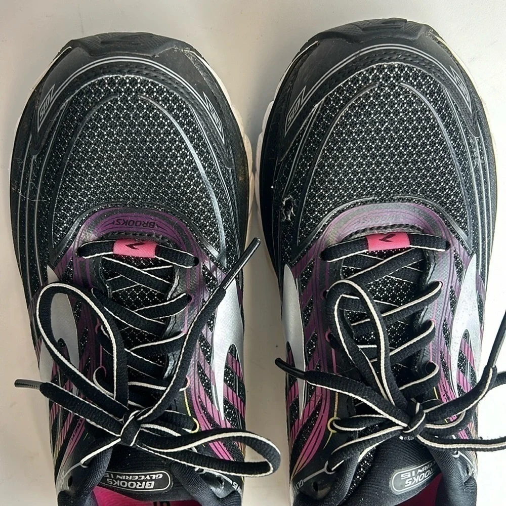 Brooks Women’s Black Purple Rainbow Glycerin 15 Running Shoes Size 9.5